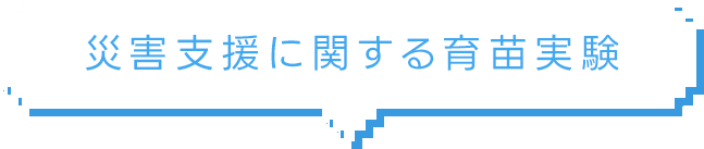 災害支援に関する育苗実験